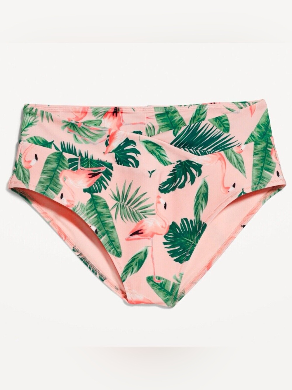 🩶5/$30 Old Navy Cross-Front Pink Flamingo Tropical Leaf Swim Bottom
Size Small